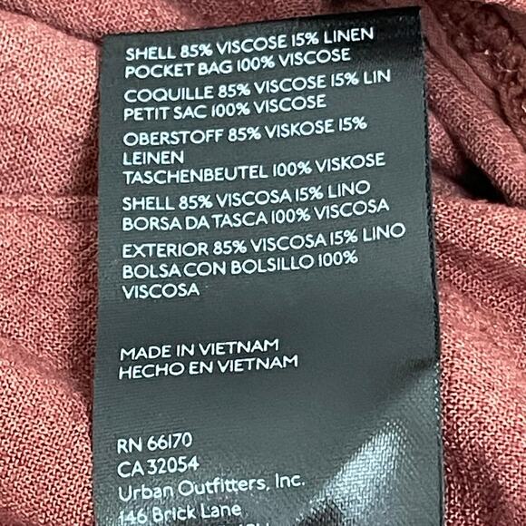 Free People Calla Trousers Linen Blend Relaxed Fit Wine Women's Size 12 NWT - Picture 6 of 11